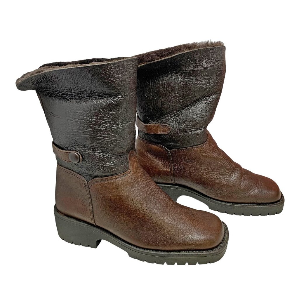 Terrra Firma by Santana Brown Leather Sheepskin Boots